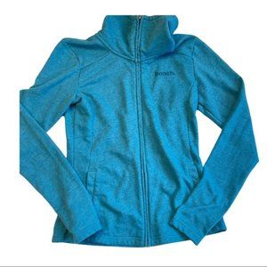 BENCH Teal Turquoise High Collar Full Zip Long Sleeved Sweatshirt 1317